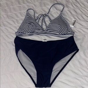 Striped Navy Bikini Set